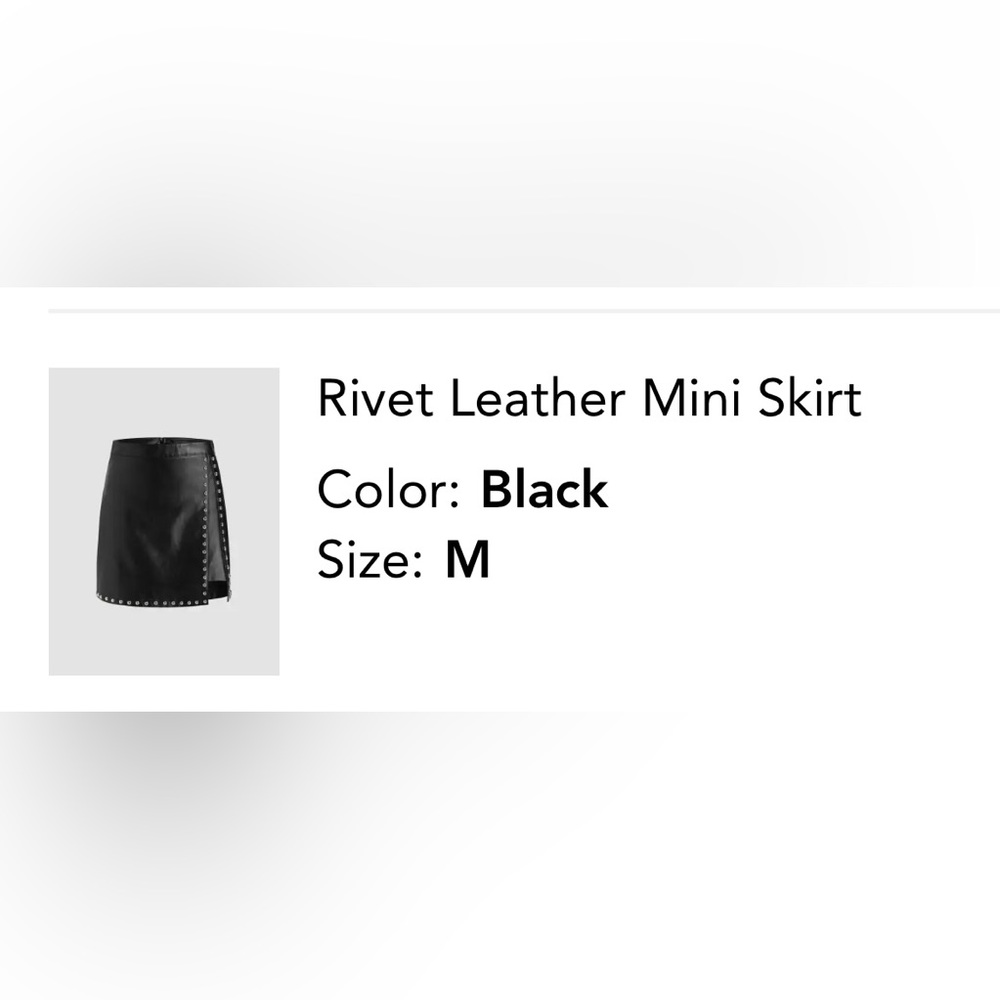 Cider Rivet Leather Mini Skirt